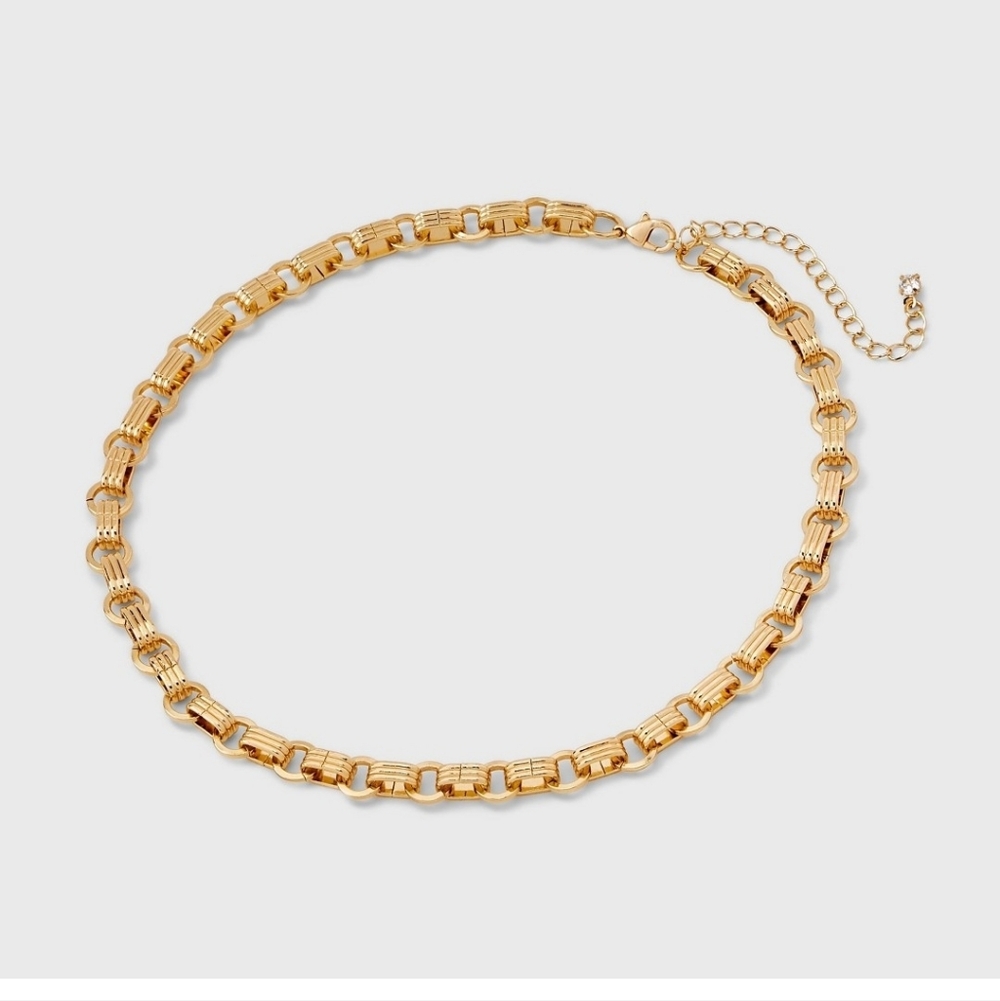 New!Link Chain Choker Necklace Golden-tone Women Jewelry Vintage Inspired Y2K